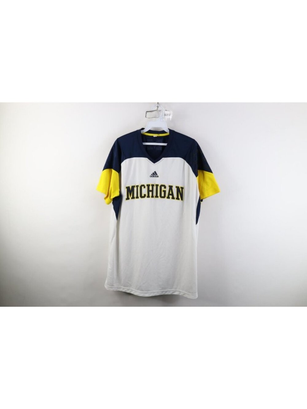 Adidas Mens XL +2 Team Issued University of Michigan Football T-Shirt White